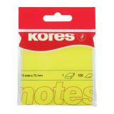 Samolepicí bloček Kores neon - žlutá