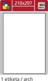 Print etikety A4 pro laserový a inkoustový tisk / 30 archů - 210 x 297 mm (1 etiketa / arch)