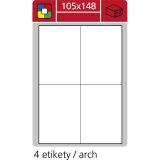 Print etikety A4 pro laserový a inkoustový tisk / 30 archů - 105 x 148 mm (4 etikety / arch)
