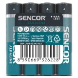Baterie Sencor alkalická tužková AAA LR03 / 4 ks