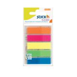 Samolepicí záložky Stick´n by Hopax plastové - 12 x 45 mm / 5 x 25 lístků / neonové