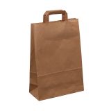 Tašky papírové plochá ucha - hnědá / 260 x 110 x 380 mm