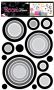 Samolepky pokoj. dekorace kruhy černé, 70x42 cm /1056/
