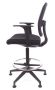 Pracovní židle Tall, s držákem na nohy, s kluzáky, černé čalounění, vyztužené opěradlo, MAYAH CM11