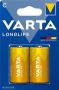 Baterie, C (malý monočlánek), 2 ks, VARTA Longlife Extra