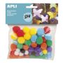Kuličky POM POM APLI - barevné / 78 ks