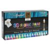 3D barvy na textil 30 ml / 24 barev + 3 štětce