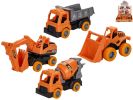Auto stavební 16cm na setrvačník 4druhy 6ks v DBX
