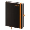 Diář 2027 denný A5 Black Orange s pútkom na pero