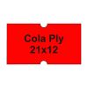 Etikety cen. COLA PLY 21x12 hranaté - 1250 etiket/kotouček, červené