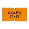 Etikety cen. COLA PLY 21x12 hranaté - 1250 etiket/kotouček, oranžové