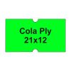 Etikety cen. COLA PLY 21x12 hranaté - 1250 etiket/kotouček, zelené