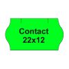 Etikety cen. CONTACT 22x12 oblé - 1500 etiket/kotouček, zelené