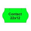 Etikety cen. CONTACT 22x12 oblé - 1500 etiket/kotouček, zelené