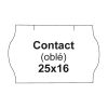 Etikety cen. CONTACT 25x16 oblé - 1125 etiket/kotouček, bílé