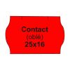 Etikety cen. CONTACT 25x16 oblé - 1125 etiket/kotouček, červené