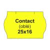 Etikety cen. CONTACT 25x16 oblé - 1125 etiket/kotouček, žluté