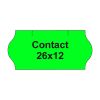 Etikety cen. CONTACT 26x12 oblé - 1500 etiket/kotouček, zelené