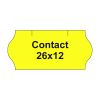 Etikety cen. CONTACT 26x12 oblé - 1500 etiket/kotouček, žluté