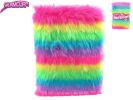 Glamour zápisník duhový plyšový 15,5x2,5x21,5cm 80stran 12ks v DBX