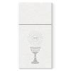 Kapsy na příbory PAW Airlaid 40x40cm My First Communion Silver, 25 ks/bal