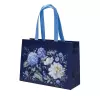 Nákupní taška z netkané textilie Spring blooms 34x25 cm - modrá