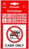Informačná samolepka Platba v hotovosti - Cash only (8 x 8 cm)