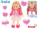 Panenka Ania 31cm mrkací měkké tělo na baterie polsky mluvící v krabičce