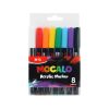 Popisovač M&G MOCALO Acrylic Marker, hrot 1 mm (sada 8 barev)