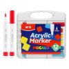 Popisovač M&G MOCALO Acrylic Marker, štětcový hrot - sada 12 barev