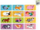 Puzzle dětské 10x5cm zvířátka 24dílků 12obrázků 18m+ v krabičce