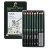 Sada tužek na kreslení a skicování (12 ks) v plechové krabičce