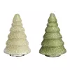Skleněný vánoční stromek 20 cm, zelený / stříbrné třpytky (mix 2 barev /cena za 1 ks)