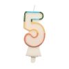 Svíčka dortová - číslice 5 Bio glitter 8,5 cm