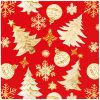 Ubrousky PAW L 33x33cm Golden Christmas Trees Red