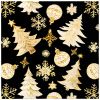 Ubrousky PAW L 33x33cm Golden Christmas Trees