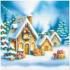 Ubrousky TaT 33x33cm Christmas lights village