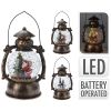 Vánoční lucerna, sněhová koule s LED světlem, 21 cm (mix 2 designů)
