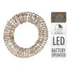 Dekorace - věnec s LED světlem 30 cm, zlatá třpytivá barva