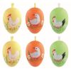 Velikonoční vejce plastová barevná malovaná 6 cm na zavěšení, 6 ks v sáčku