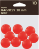 magnet v plastu kulatý 30mm 10ks červený 130-1695