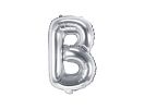 PartyDeco Foliové písmeno B stříbrné 35 cm