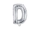PartyDeco Foliové písmeno D stříbrné 35 cm