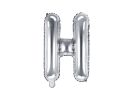 PartyDeco Foliové písmeno H stříbrné 35 cm