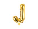 PartyDeco Foliové písmeno J zlaté 35 cm
