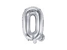 PartyDeco Foliové písmeno Q stříbrné 35 cm