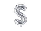 PartyDeco Foliové písmeno S stříbrné 35 cm