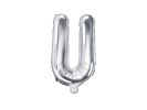 PartyDeco Foliové písmeno U stříbrné 35 cm