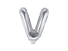 PartyDeco Foliové písmeno V stříbrné 35 cm
