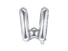 PartyDeco Foliové písmeno W stříbrné 35 cm